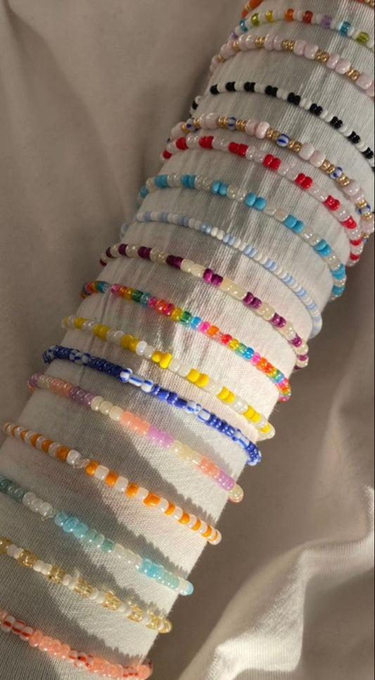 Colorful Seed Bead Friendship Bracelet – Adjustable Stackable Bracelet (Pick Your Color)