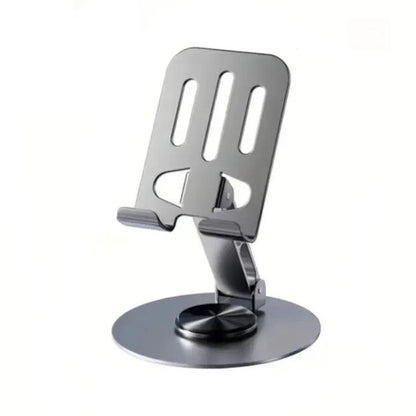 ZY034 Adjustable Desktop Mobile Phone Holder | Premium ABS Metal Biaxial Bracket Stand | 360 Degree Rotating Universal Table Mount - Grey
